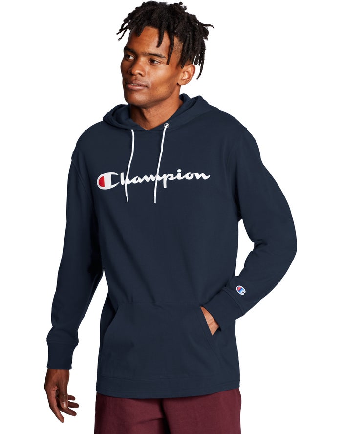 Champion Middleweight Erkek Kapşonlu Sweatshirt Lacivert ( ROUQST945 )